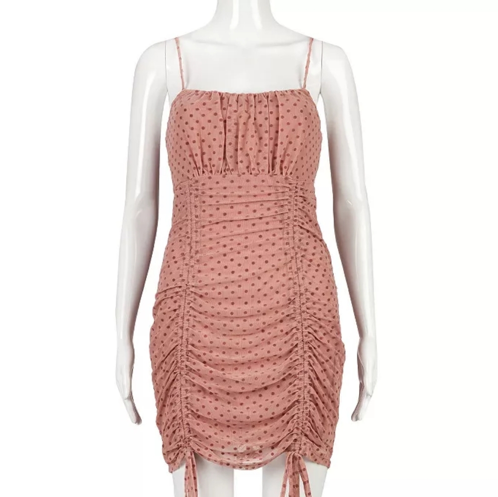 Preowned Speechless Ruched Mesh Bodycon Dress * wear pics for ref *